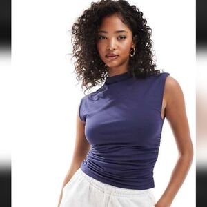 NWT Abercrombie&Fitch The Paloma Top Modal Blend Sleeveless Tank Navy XS